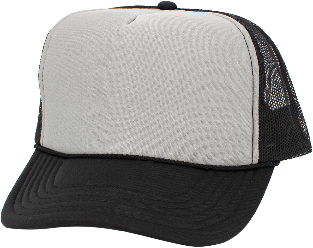 Classic Foam Front Trucker Hat: Pink-White
