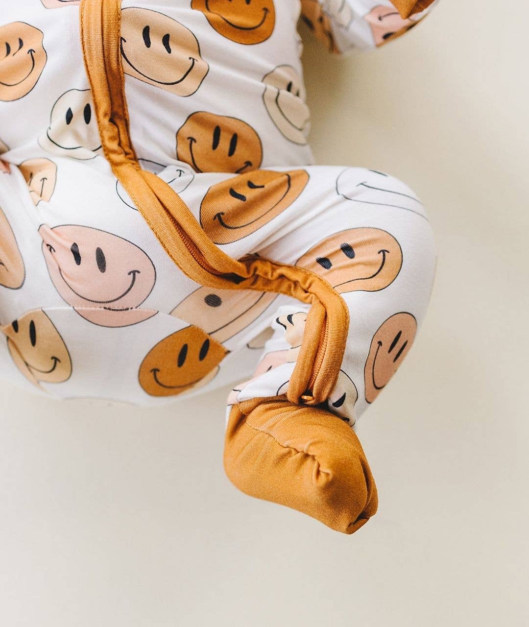 Smiley Bamboo Zip Romper | Copper: 18-24M