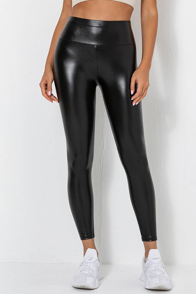 PU Leather Fitness Gym Yoga Legging YSKF006