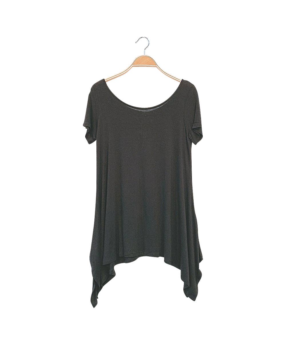 Black shark cut Tee