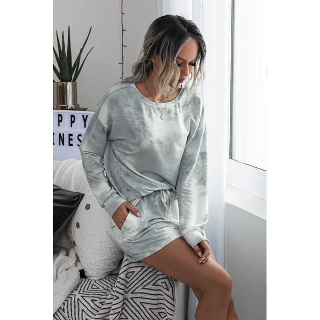 Comfy Round Neck Loungewear: GREY / M