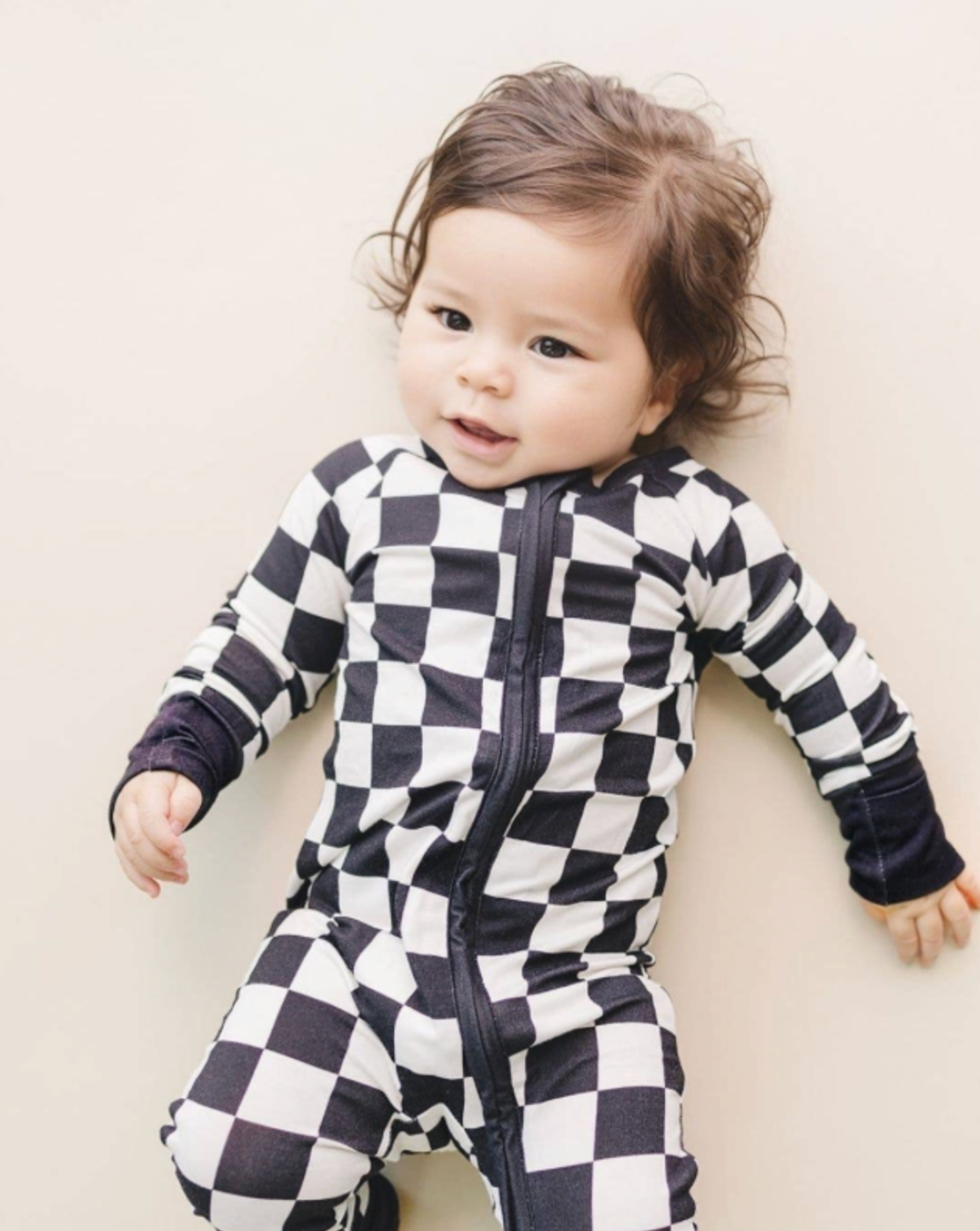 Bamboo Zip Romper | Checkered: 6 mth - 2T