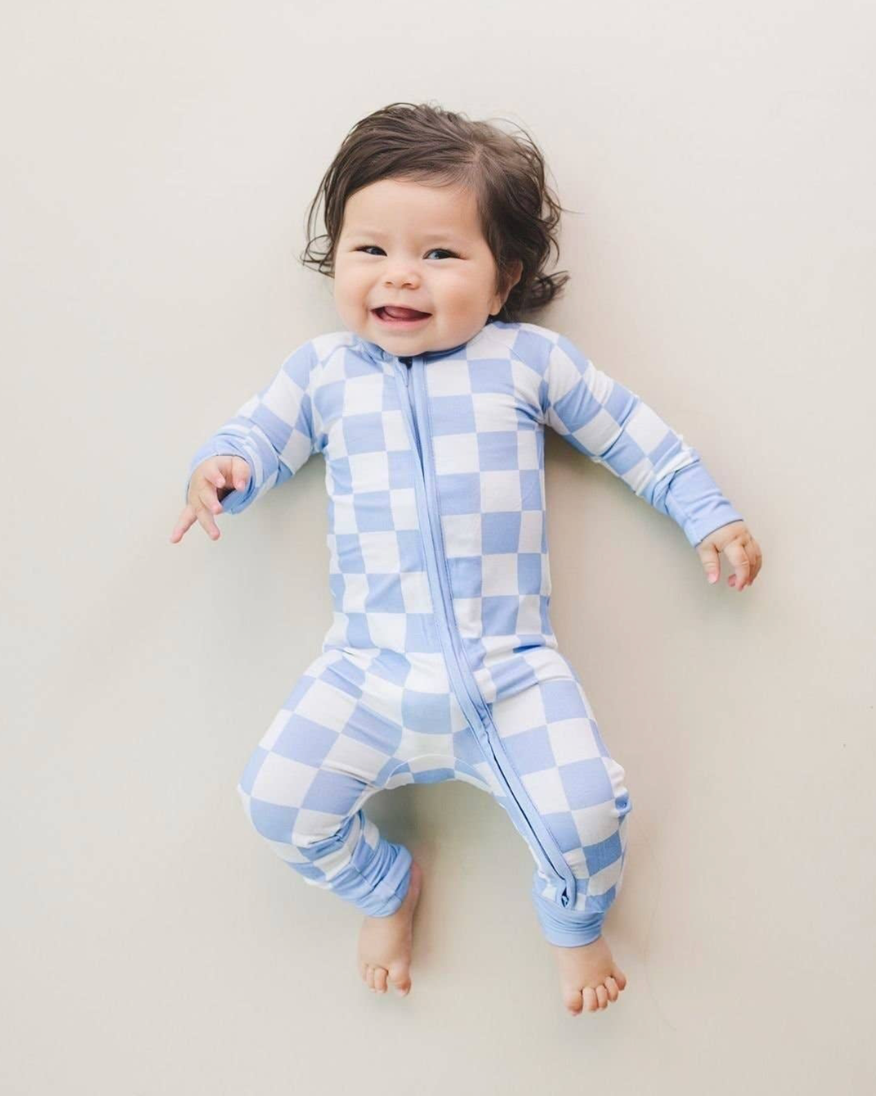 Bamboo Zip Romper | Checkered: 6 mth - 2T