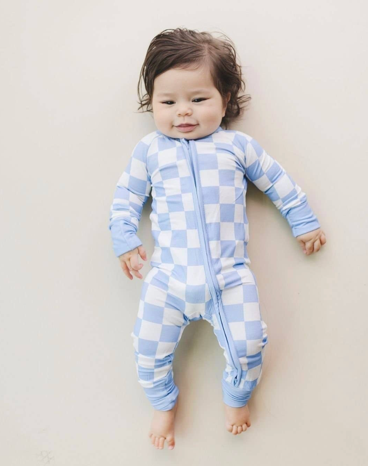 Bamboo Zip Romper | Checkered: 6 mth - 2T