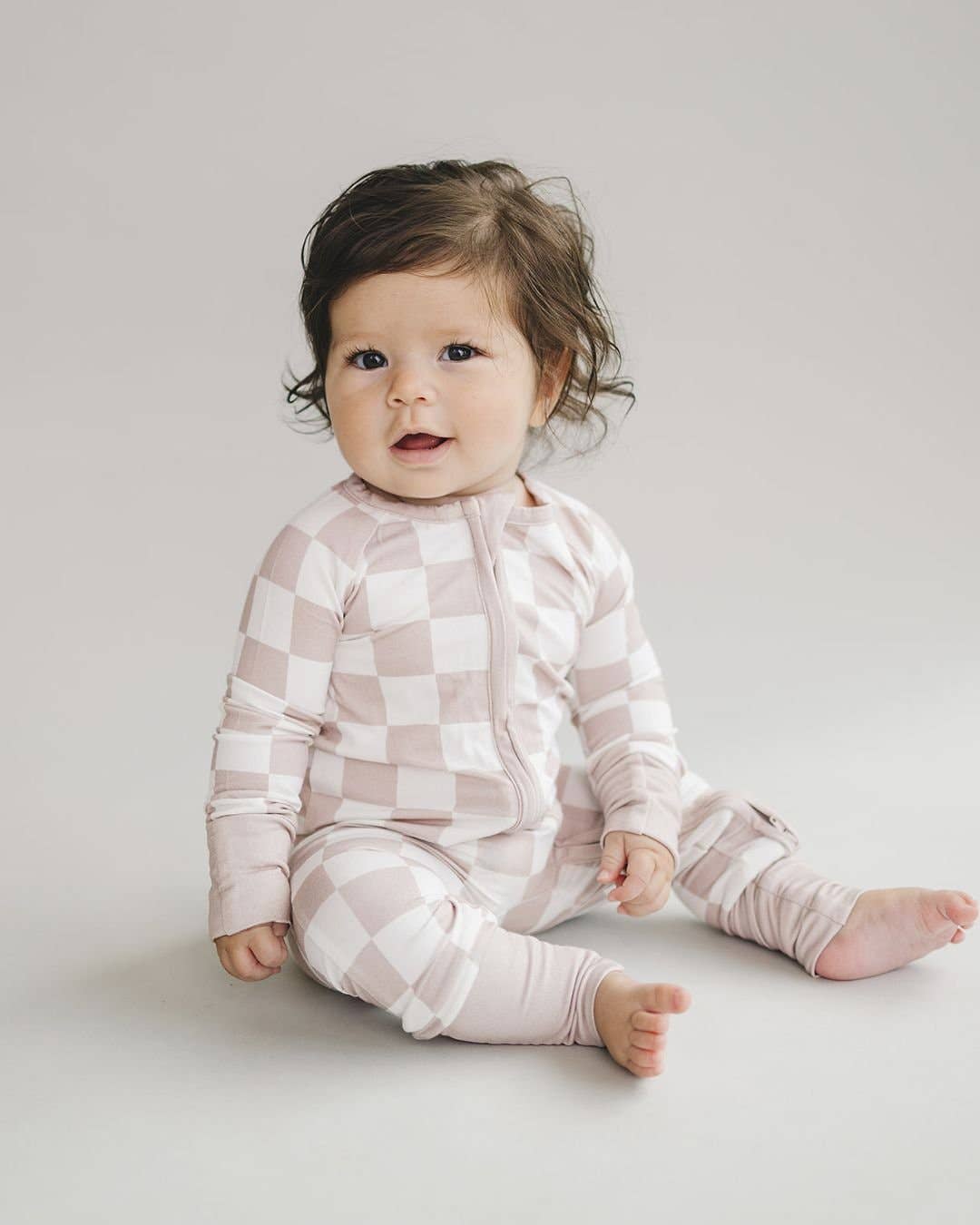 Bamboo Zip Romper | Checkered: 6 mth - 2T