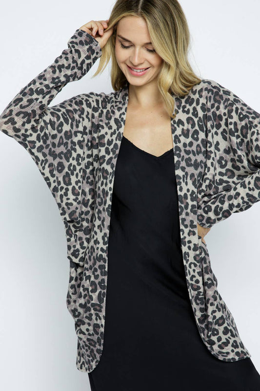 Animal Print Long Cardigan / one size fits all