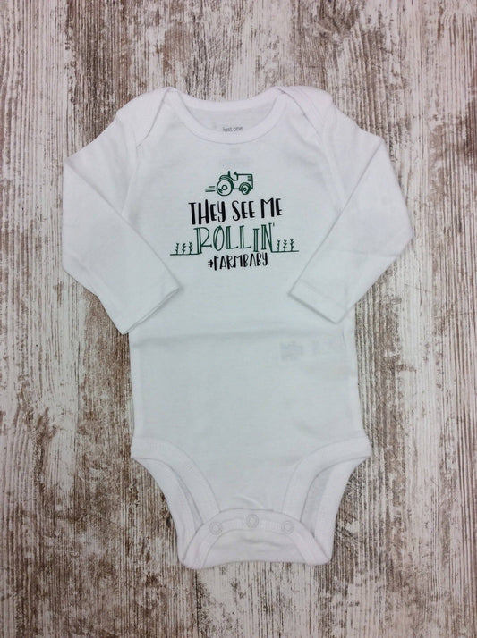 They See Me Rollin' #farmlife Infant Bodysuit
